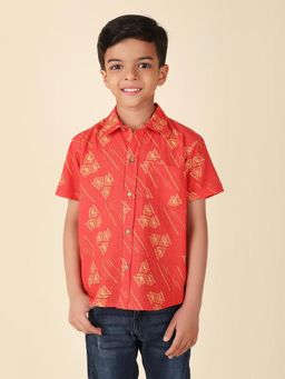 Fabindia - Red Cotton Printed Shirt