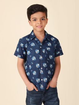 Fabindia - Blue Cotton Printed Shirt