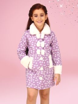 Cutecumber - Purple Suede Blazer-Style Dress For Girls
