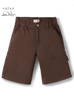 Arias by LARA DUTTA - Boys Elastane Woven Knee Length Shorts - Brown