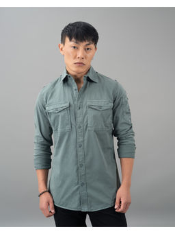 ROOKIES - Green Full Sleeve Solid Casual Shirt
