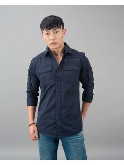 ROOKIES - Navy Blue Full Sleeve Solid Casual Shirt