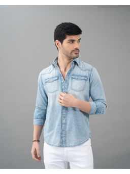 ROOKIES - Light Blue Full Sleeves Denim Casual Shirt