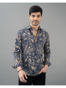 ROOKIES - Navy Blue Full Sleeves Printed Casual Shirt