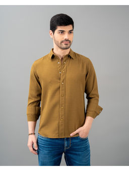 ROOKIES - Khaki Full Sleeve Textured Waffle Casual Shirt