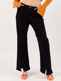 Outzidr - Black Jeans with Cut-Out Details