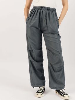 Outzidr - Grey Elasticated Parachute Street Wear Pants