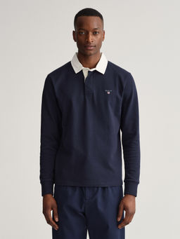 GANT - Men Blue Solid Regular Fit Polo T-Shirt