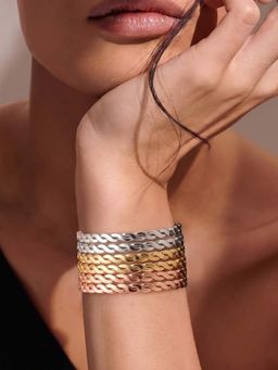 RUNORAA - Women Multi-Color Stainless Steel Contemporary Bangle