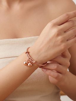 RUNORAA - Women Rose Gold Stainless Steel Statement Bangle