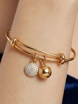 RUNORAA - Women Gold Stainless Steel Statement Bangle