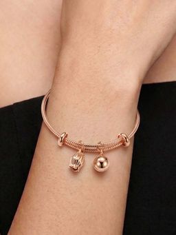 RUNORAA - Women Rose Gold Stainless Steel Contemporary Bangle