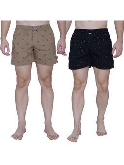 RENZ - Super Combed Cotton Carbon Finish Printed Boxers (Pack of 2)