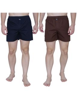 RENZ - Super Combed Cotton Carbon Finish Solid Boxers (Pack of 2)