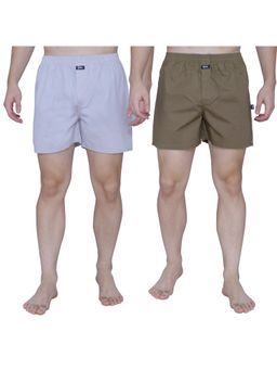 RENZ - Super Combed Cotton Carbon Finish Solid Boxers (Pack of 2)