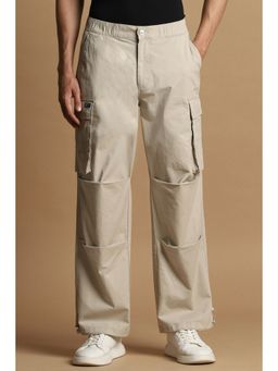 Allen Solly - Men Beige Straight Fit Solid Casual Trouser