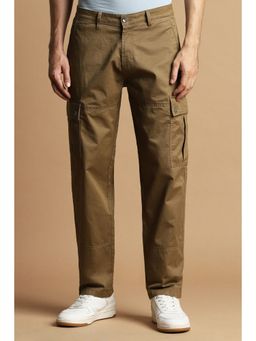 Allen Solly - Men Khaki Straight Fit Solid Casual Trouser