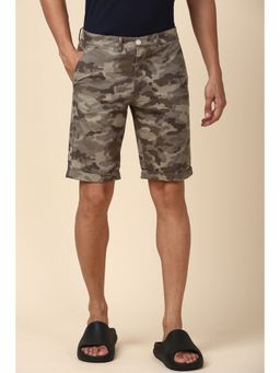 Allen Solly - Men Olive Print Slim Fit Shorts