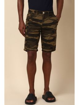 Allen Solly - Men Brown Print Slim Fit Shorts