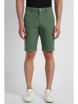 Allen Solly - Men Green Solid Slim Fit Shorts