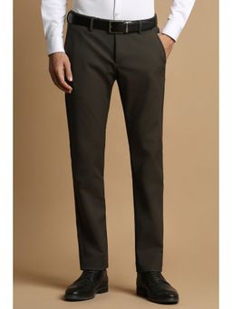Allen Solly - Men Olive Slim Fit Solid Formal Trouser