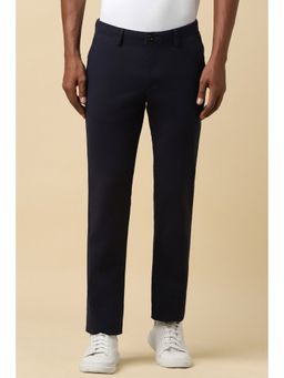 Allen Solly - Men Navy Blue Regular Fit Solid Casual Trouser
