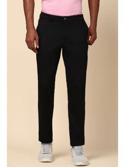 Allen Solly - Men Black Regular Fit Solid Casual Trouser