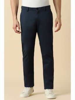 Allen Solly - Men Navy Blue Slim Fit Solid Casual Trouser