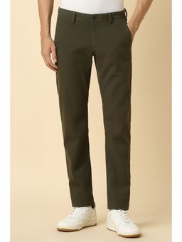Allen Solly - Men Olive Slim Fit Solid Casual Trouser