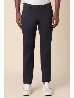 Allen Solly - Men Navy Blue Slim Fit Solid Casual Trouser
