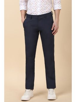 Allen Solly - Men Navy Blue Slim Fit Solid Casual Trouser