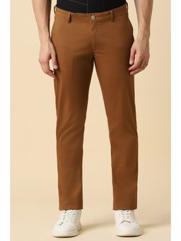 Allen Solly - Men Brown Slim Fit Solid Casual Trouser