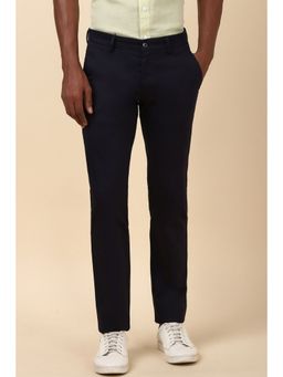 Allen Solly - Men Navy Blue Slim Fit Solid Casual Trouser