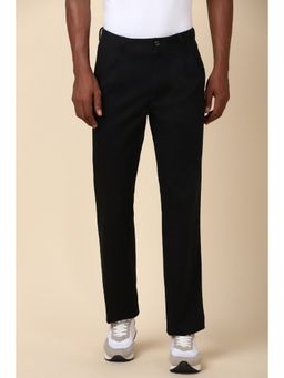 Allen Solly - Men Black Regular Fit Solid Casual Trouser