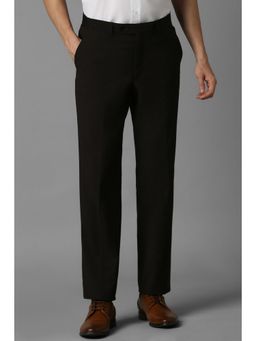 Louis Philippe - Men Brown Slim Fit Solid Flat Front Formal Trouser