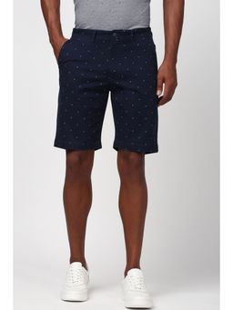 Peter England - Men Navy Blue Print Regular Casual Shorts