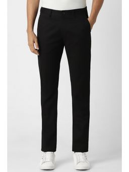 Peter England - Men Black Solid Super Slim Fit Casual Trouser
