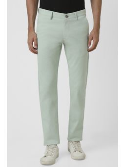 Peter England - Men Green Solid Super Slim Fit Casual Trouser