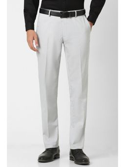 Peter England - Men Grey Solid Slim Fit Formal Trouser