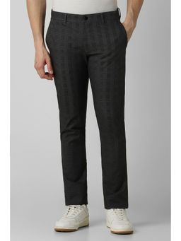 Van Heusen - Men Charcoal Check Slim Fit Casual Trouser