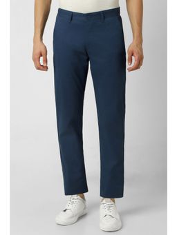 Van Heusen - Men Blue Print Slim Fit Casual Trouser