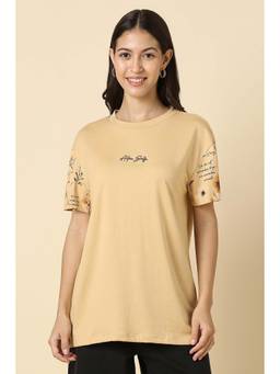 Allen Solly - Beige Printed T-Shirt