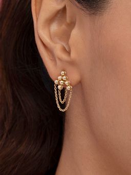 Mia by Tanishq - Draped Delight Gold Drop Earrings