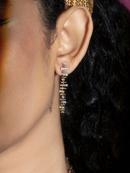 Mia by Tanishq - Disco Rhythm Gold and Diamond Drop Earrings