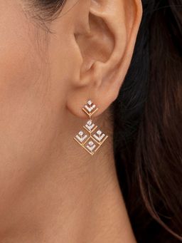 Mia by Tanishq - Filigree Fantasy Gold and Diamond Drop Earrings