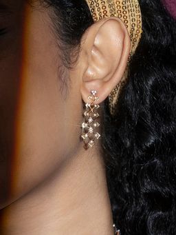 Mia by Tanishq - Disco Dream Gold and Diamond Drop Earrings