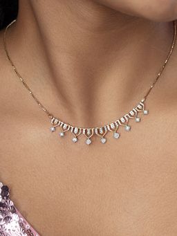 Mia by Tanishq - Lippan Shine Gold and Diamond Necklace