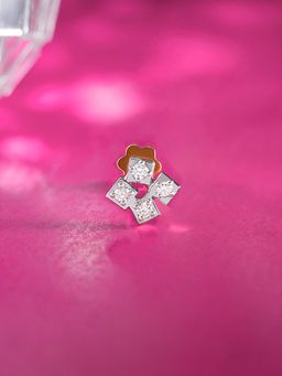 Mia by Tanishq - Retro Charm Gold and Diamond Nose Pin