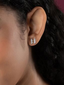 Mia by Tanishq - Zigzag Radiance Gold and Diamond Stud Earrings