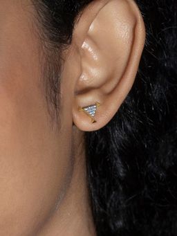 Mia by Tanishq - Glitzy Sequin Gold and Diamond Stud Earrings